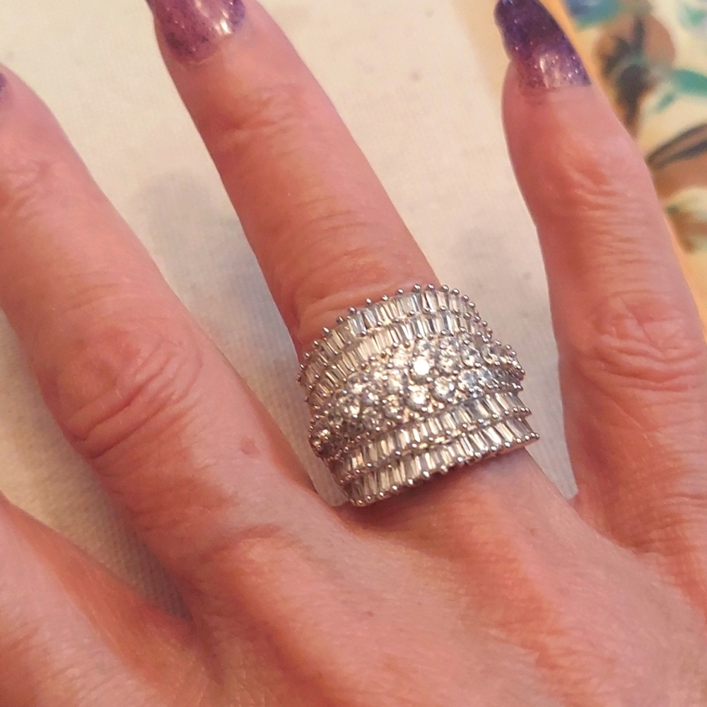 7 ctw Wide 925 stering silver ring